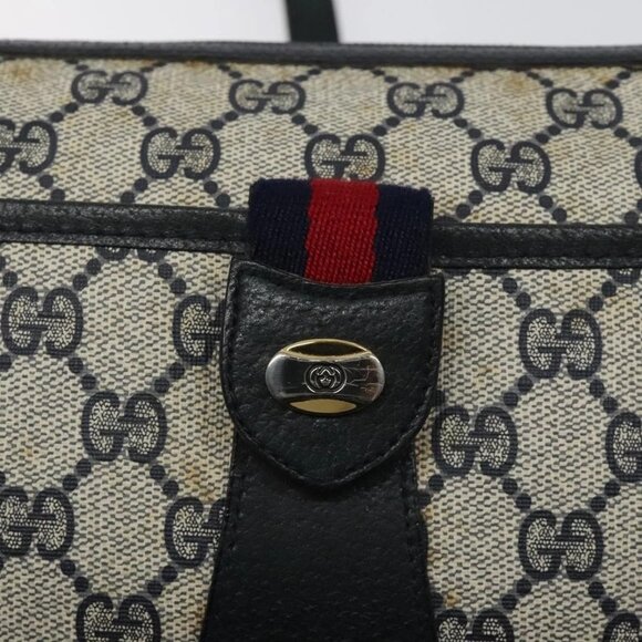GUCCI GG Supreme Sherry Line Shoulder Bag PVC Beige Gold 02 14 032 Auth - Picture 13 of 16